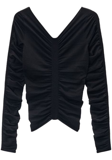 Top con ruches e spalle scoperte in nero Alexander wang - donna